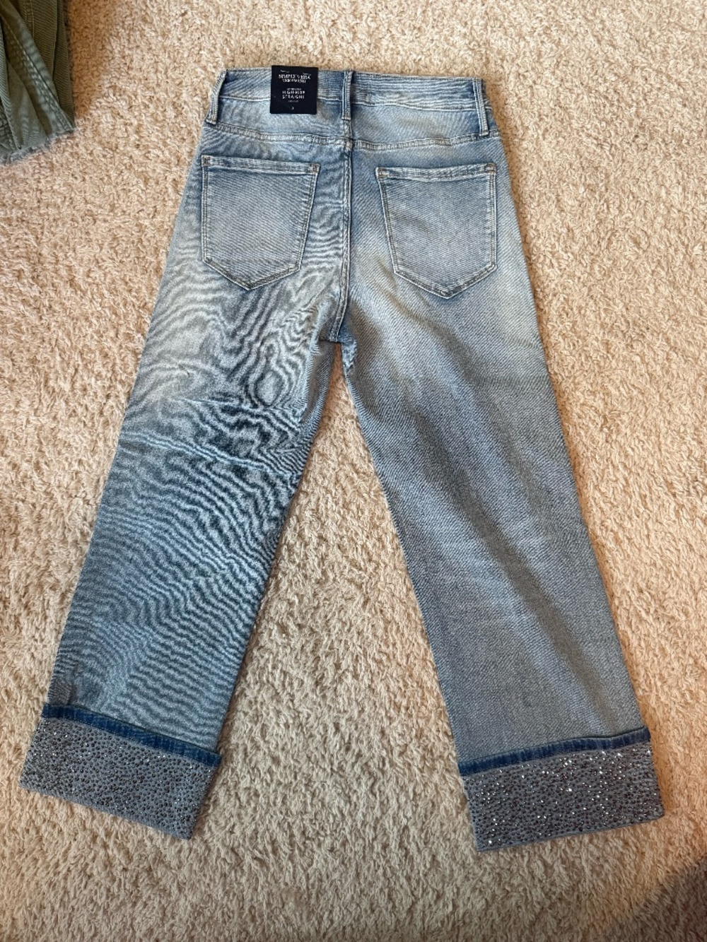 NWT Simply Vera Vera Wang Rhinestone Cuff Ankle Jeans Size 2 - Picture 5 of 7